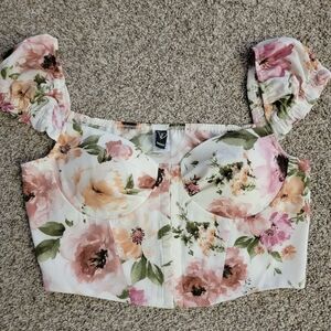 Windsor Floral Corset Crop Top